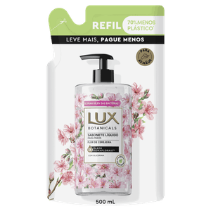 Sabonete Líquido para as Mãos Flor de Cerejeira Lux Botanicals Sachê 500ml Refil Leve Mais Pague Menos