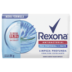 Sabonete Barra Antibacterial Rexona Limpeza Profunda Envoltório 84g