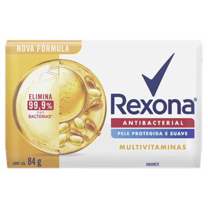 Sabonete Barra Antibacterial Multivitaminas Rexona Envoltório 84g