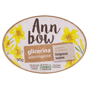 Sabonete Barra Glicerinado Glicerina Adstringente Ann Bow 90g