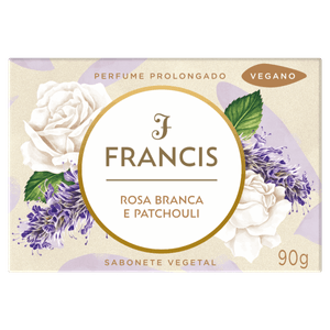 Sabonete Barra Rosas Branca e Patchouli Francis Caixa 90g