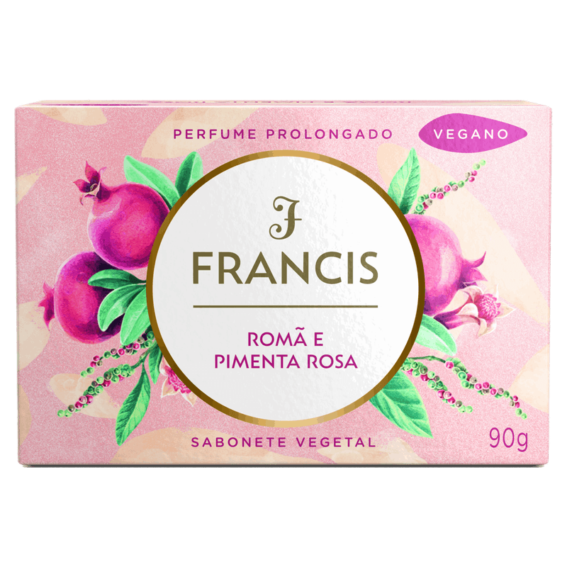 Sabonete-Barra-Roma-e-Pimenta-Rosa-Francis-Caixa-90g