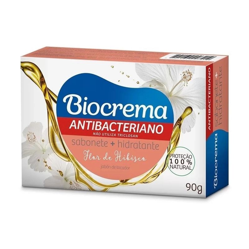 Sabonete-Barra-Hidratante-Antibacteriano-Flor-de-Hibisco-Biocrema-Caixa-90g