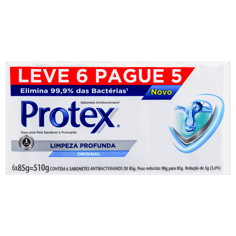 Pack-Sabonete-Barra-Antibacteriano-Original-Protex-Limpeza-Profunda-Envoltorio-510g-Leve-6-Pague-5-Unidades