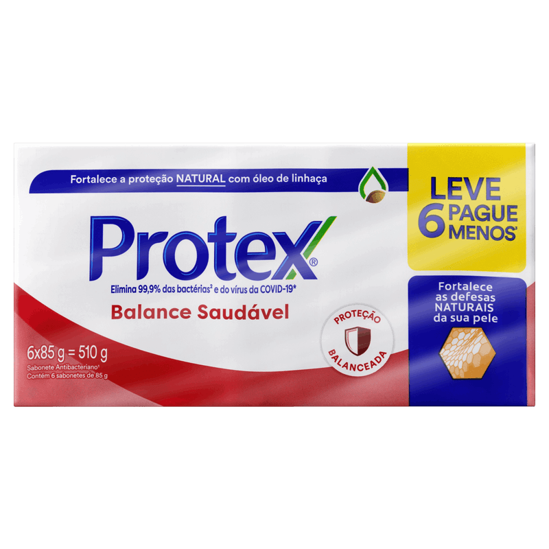 Pack-Sabonete-Barra-Antibacteriano-Protex-Balance-Saudavel-Envoltorio-510g-Leve-6-Pague-5-Unidades