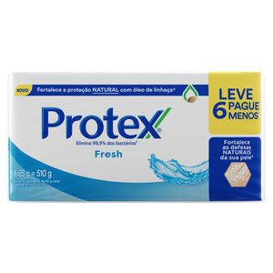 Pack Sabonete Barra Antibacteriano Fresh Protex Envoltório 510g Leve 6 Pague Menos