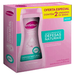 Pack Sabonete Líquido Íntimo Defesa Natural Intimus Frasco 2 Unidades 200ml Cada