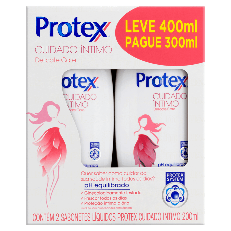 Pack-Sabonete-Liquido-Intimo-Delicate-Care-Protex-Cuidado-Intimo-Frasco-200ml-Cada-Leve-400ml-Pague-300ml
