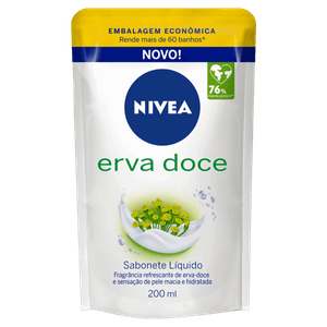 Sabonete Líquido Erva-Doce Nivea Sachê 200ml Refil Embalagem Econômica