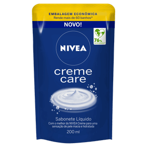 Sabonete Líquido Nivea Creme Care Sachê 200ml Refil Embalagem Econômica