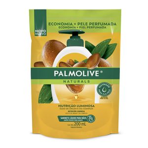 Sabonete Líquido Sensação Luminosa Palmolive Naturals Sachê 200ml Embalagem Econômica Refil