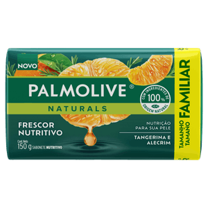 Sabonete Barra Frescor Nutritivo Tangerina e Alecrim Palmolive Naturals Envoltório 150g Tamanho Familiar