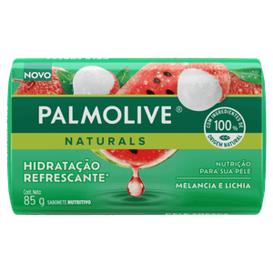 Sabonete Barra Hidratação Refrescante Melancia e Lichia Palmolive Naturals Envoltório 85g