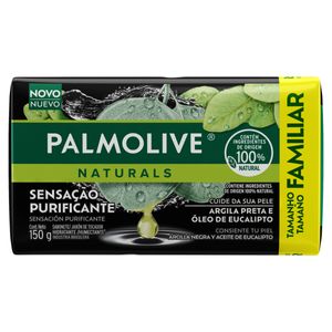 Sabonete Barra Sensação Purificante Argila Preta e Óleo de Eucalipto Palmolive Naturals Envoltório 85g