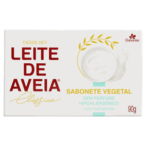 Sabonete Barra Vegetal sem Perfume Davene Leite de Aveia Clássico Caixa 90g