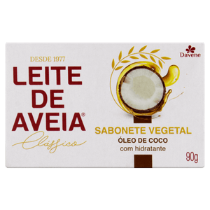 Sabonete Barra Vegetal Óleo de Coco Davene Leite de Aveia Clássico Caixa 90g