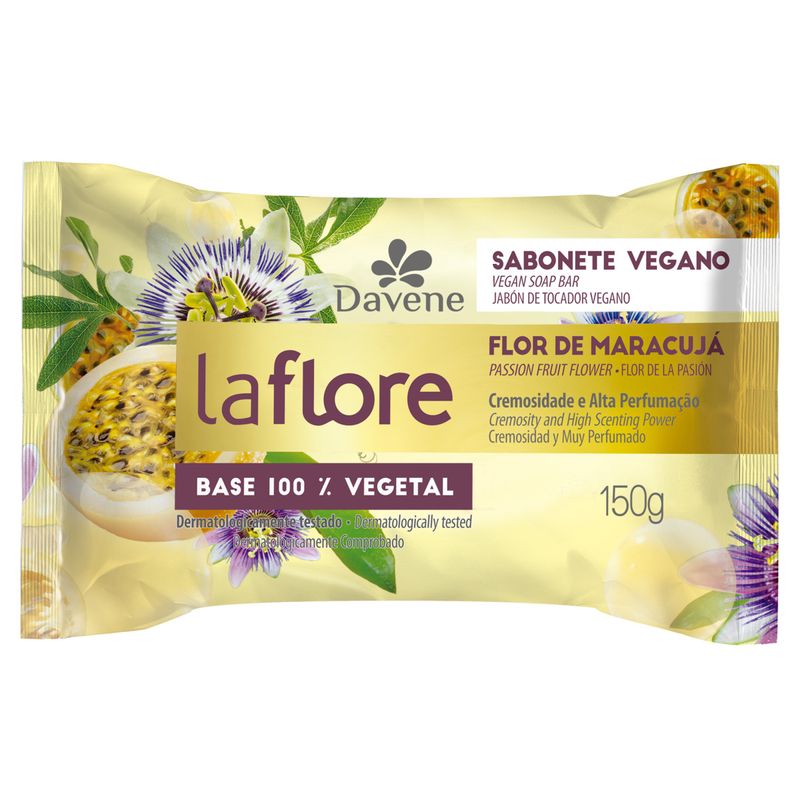Sabonete-Barra-Vegetal-Flor-de-Maracuja-Davene-La-Flore-Flow-Pack-150g