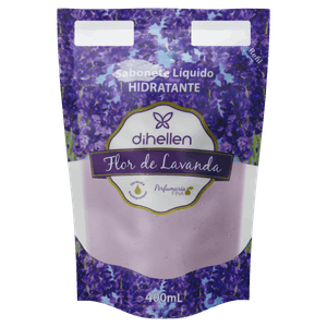 Sabonete Líquido Flor de Lavanda Dihellen Sachê 400ml Refil