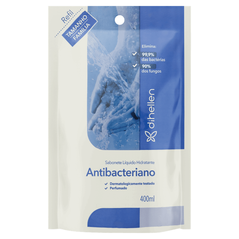 Sabonete-Liquido-Hidratante-Antibacteriano-Dihellen-Sache-400ml-Refil-Tamanho-Familia