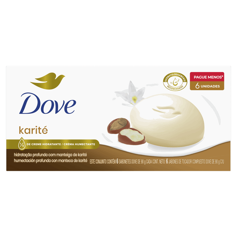 Pack-Sabonete-Barra-Oleo-de-Karite-e-Baunilha-Dove-Delicious-Care-Envoltorio-6-Unidades-90g-Cada-Leve-Mais-Pague-Menos