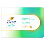 Sabonete-Barra-Cha-Verde-e-Lirio-Fresco-Dove-Cuidado-Revitalizante-Caixa-90g-Edicao-Limitada-Verao