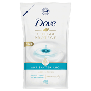 Sabonete Líquido Antibacteriano Dove Cuida & Protege Sachê 200ml Refil