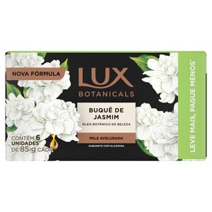 Pack Sabonete Barra de Glicerina Buquê de Jasmim Lux Botanicals Envoltório 6 Unidades 85g Cada Leve Mais Pague Menos