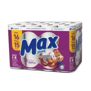 Papel Higiênico Folha Dupla Neutro Max Pure 30m Pacote Leve 16 Pague 15 Unidades