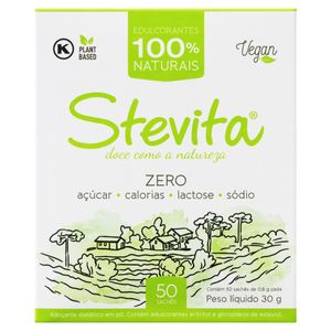 Adoçante em Pó Zero Lactose Stevita Caixa 30g 50 Unidades