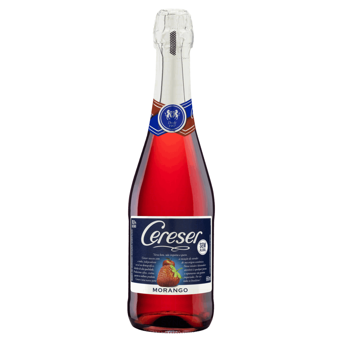 Bebida Gaseificada Zero Álcool Morango Cereser Garrafa 660ml