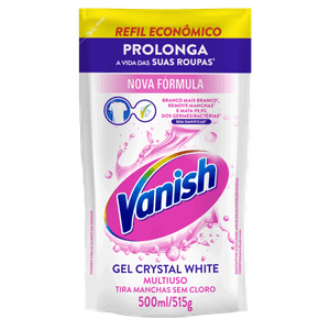 Tira-Manchas Gel Multiuso Vanish Crystal White Sachê 500ml Refil