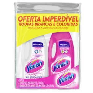 Kit Tira-Manchas Gel Multiuso + Crystal White Vanish 1,5l Cada Embalagem Econômica