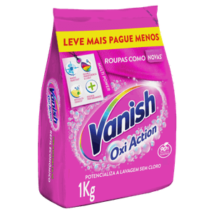 Tira-Manchas Pó Vanish Oxi Action Pacote 1kg Refil Econômico Leve Mais Pague Menos