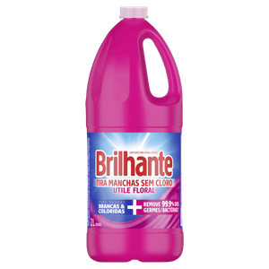 Tira-Manchas Líquido Roupas Brancas e Coloridas Floral Brilhante Utile Frasco 2l