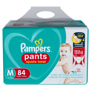 Fralda Descartável Infantil Pants Pampers M Pacote 84 Unidades