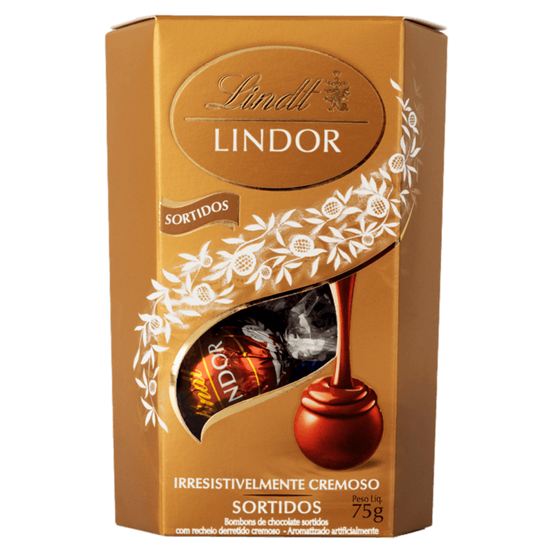 Bombom Italiano Sortido Lindt Lindor Caixa 75g 6 Unidades