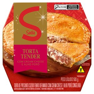 Torta Congelada Tender com Cream Cheese e Alho-Poró Sadia Caixa 500g