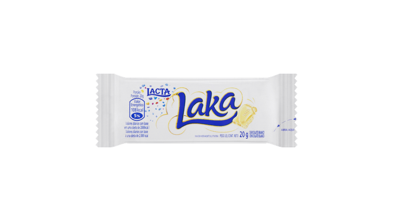 Chocolate Branco Lacta Laka Pacote 20g : : Alimentos
