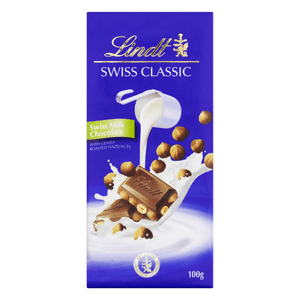 Chocolate Suíço ao Leite com Avelãs Lindt Swiss Classic Cartucho 100g