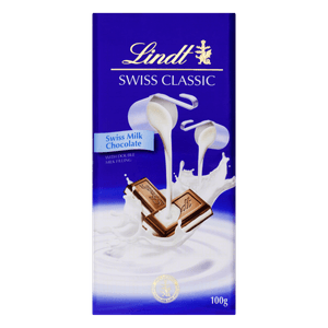 Chocolate Suíço ao Leite Recheio Cremoso de Leite Lindt Swiss Classic Cartucho 100g