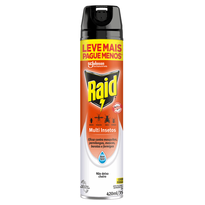Inseticida-Aerossol-Multi-Insetos-Base-Agua-sem-Perfume-Raid-Frasco-420ml-Spray-Leve-Mais-Pague-Menos