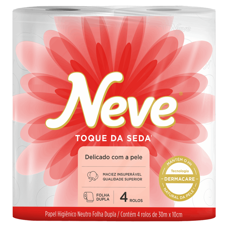 Papel-Higienico-Folha-Dupla-Neutro-Neve-Toque-da-Seda-30m-Pacote-4-Unidades