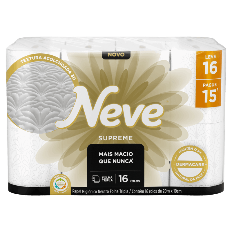 Papel-Higienico-Folha-Tripla-Neutro-Neve-Supreme-20m-Pacote-Leve-16-Pague-15-Unidades