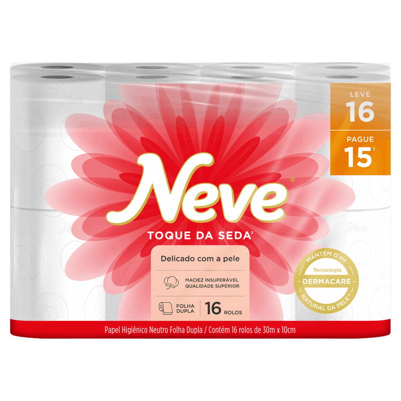 Papel-Higienico-Folha-Dupla-Neutro-Neve-Toque-da-Seda-30m-Pacote-Leve-16-Pague-15-Unidades