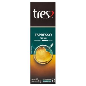 Café em Cápsula Torrado e Moído Espresso Pleno Tres Caixa 80g 10 Unidades