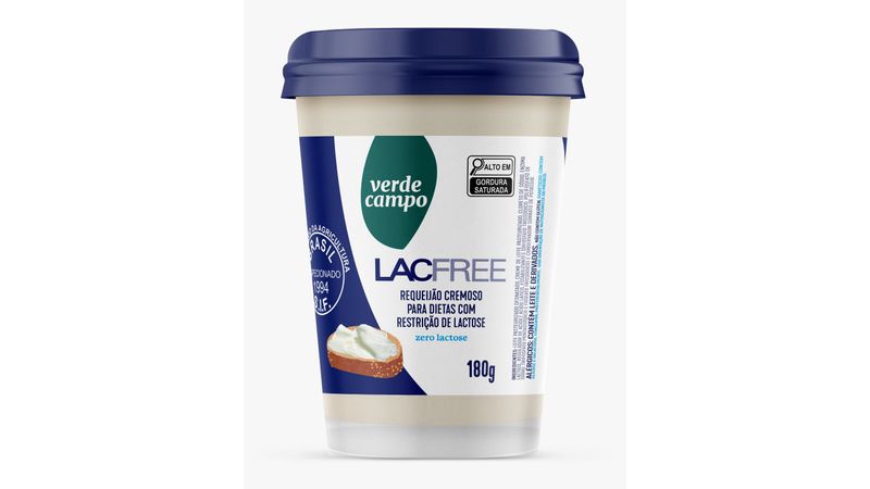 Requeijão Cremoso Zero Lactose Verde Campo Lacfree Copo 180g