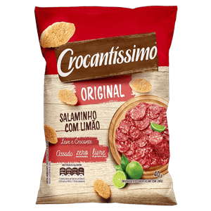 Snack de Trigo Salaminho com Limão Crocantíssimo Original Pacote 40g