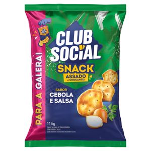 Snack de Trigo e Batata Assado Crocante Cebola e Salsa Club Social para a Galera! Pacote 115g