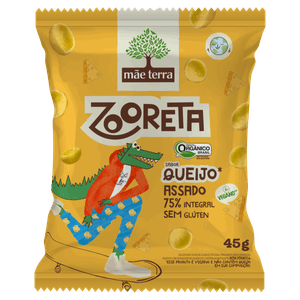 Salgadinho de Milho e Arroz Integral Orgânico Queijo Mãe Terra Zooreta Pacote 45g