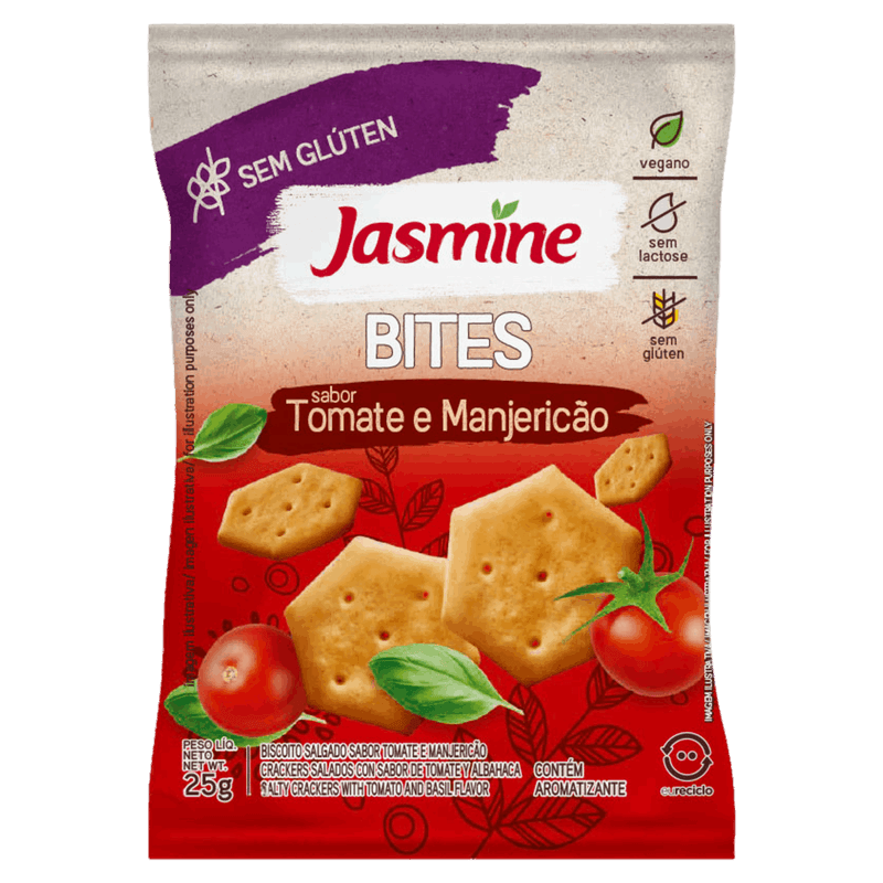 Biscoito-Vegano-Tomate-e-Manjericao-sem-Gluten-Zero-Lactose-Jasmine-Bites-Pacote-25g